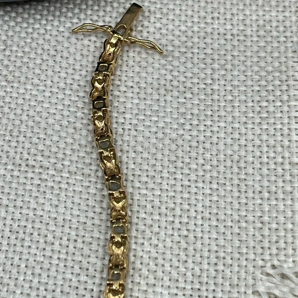 ✨ Vintage Sterling Silver & Gold-Plated Blue Gemstone Bracelet - Picture 13 of 16